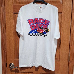 FRUIT OF THE LOOM BEST Men's XL Race Days Coca~Cola Pit Crew White T-Shirt NWOT